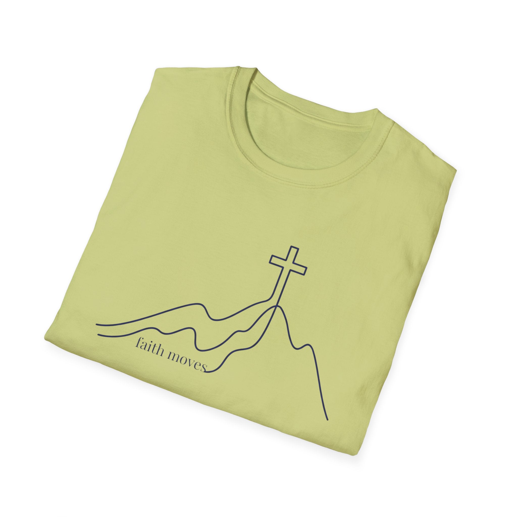Faith Moves Line Art T-Shirt