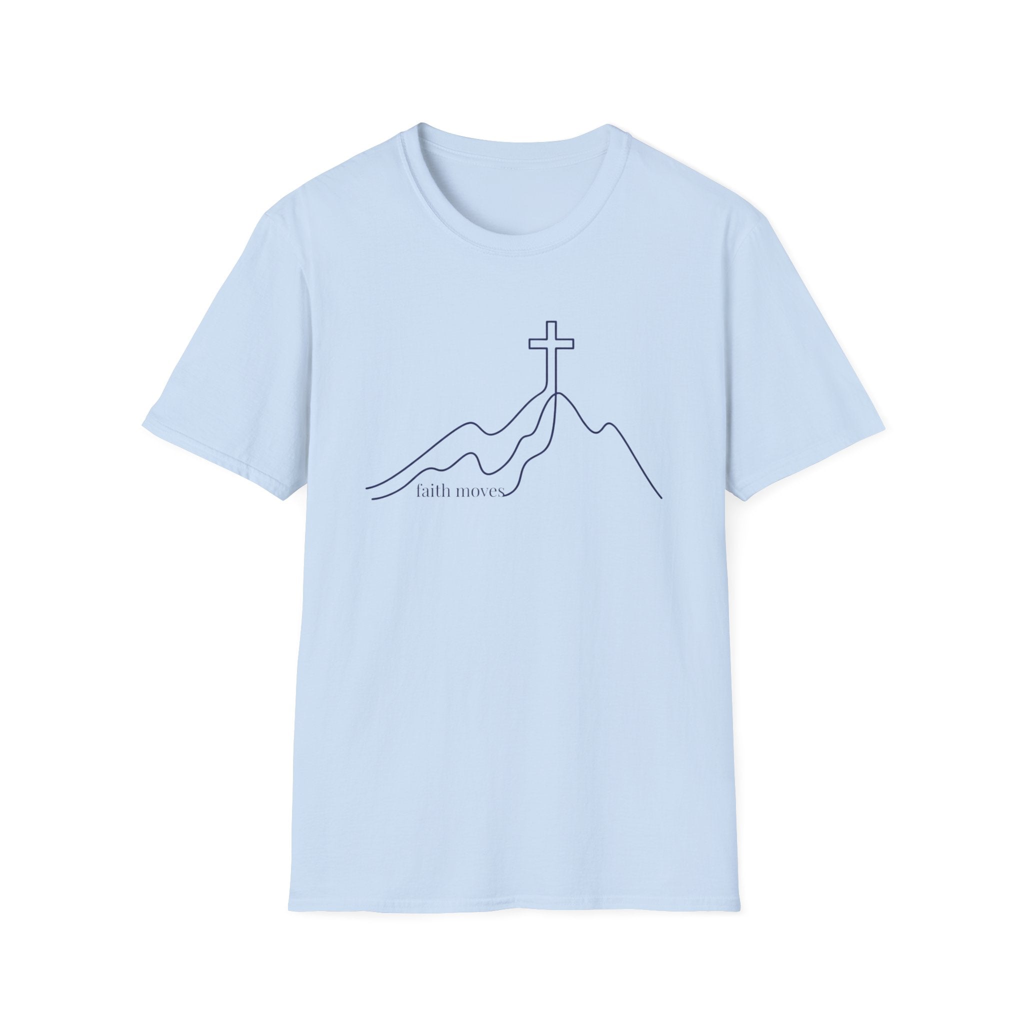 Faith Moves Line Art T-Shirt