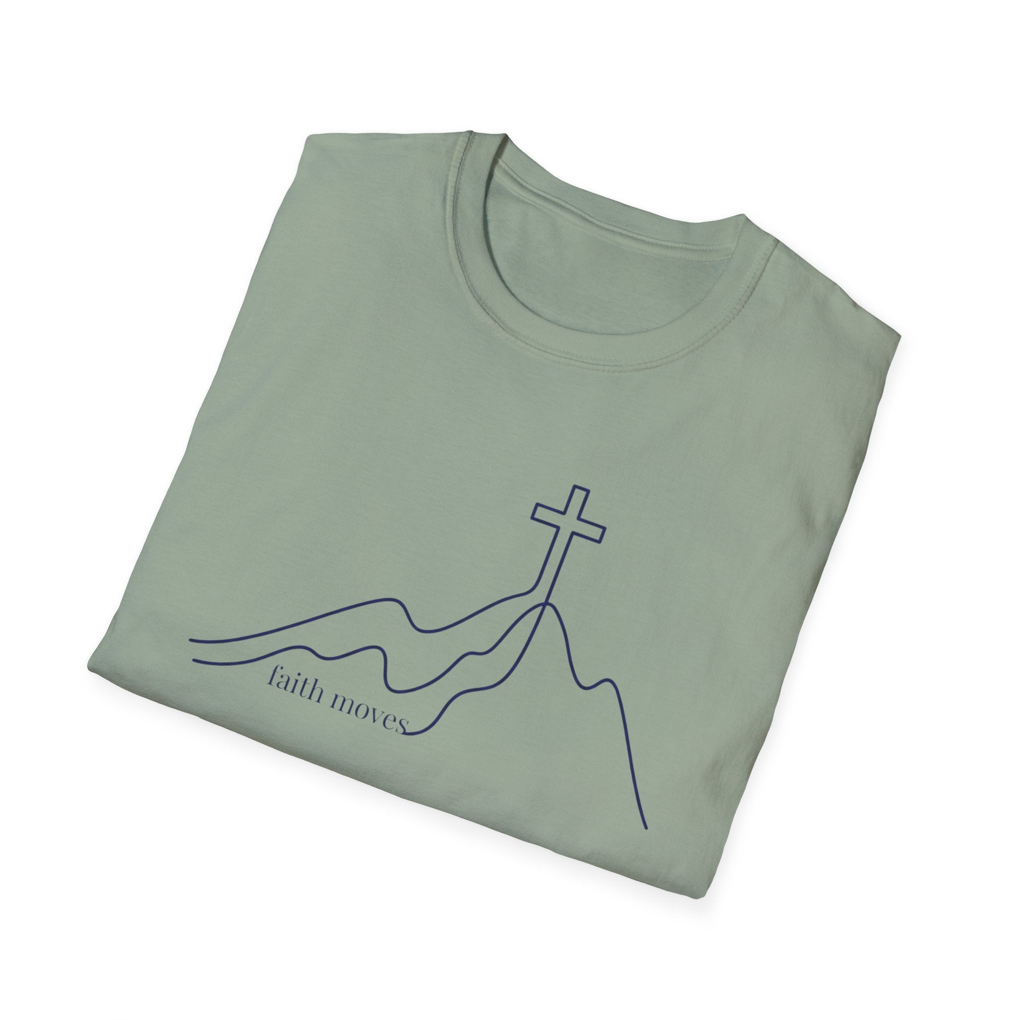 Faith Moves Line Art T-Shirt