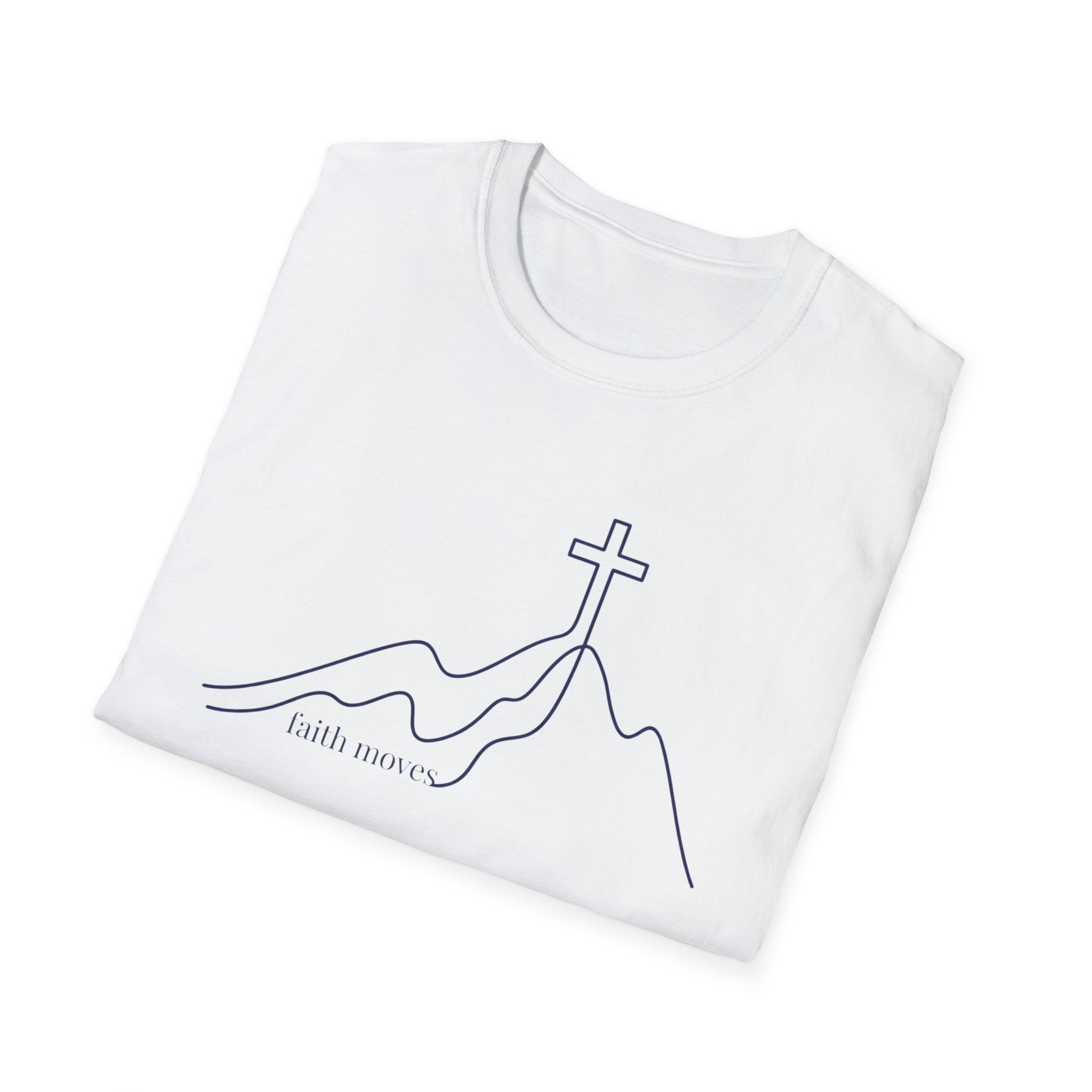 Faith Moves Line Art T-Shirt